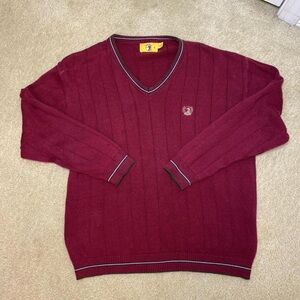Duck Head Men's V-Neck Maroon Sweater